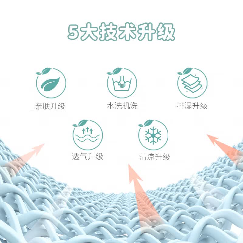 匹鲁婴儿凉席A类夏季儿童凉席幼儿园冰感丝席子午睡透气冰丝席 蜜桃冰（单凉席） 70*140cm