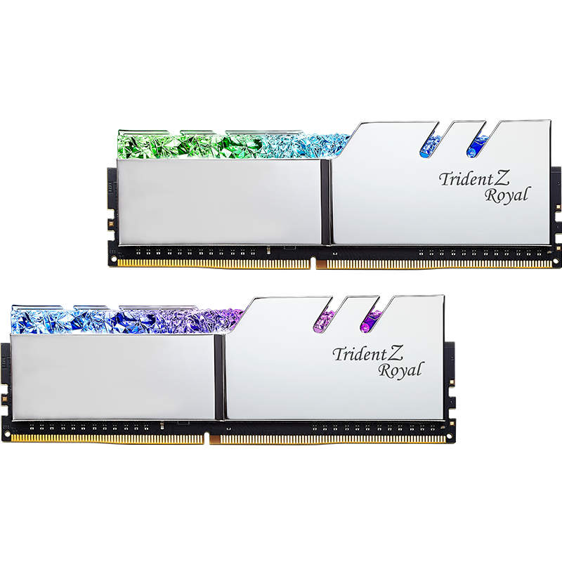 G.SKILL 芝奇 Trident Z Royal皇家戟系列 DDR4 4000MHz RGB 台式机内存 灯条 花耀银 32GB 16GB*2 F4-4000C18D-32GTRS