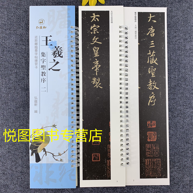 王羲之集字圣教序 全2册 近距离临摹字帖练习卡弘蕴轩编全文原大宋拓本王羲之行书碑帖毛笔书法字帖学生成人临帖练字卡大唐三藏圣教序