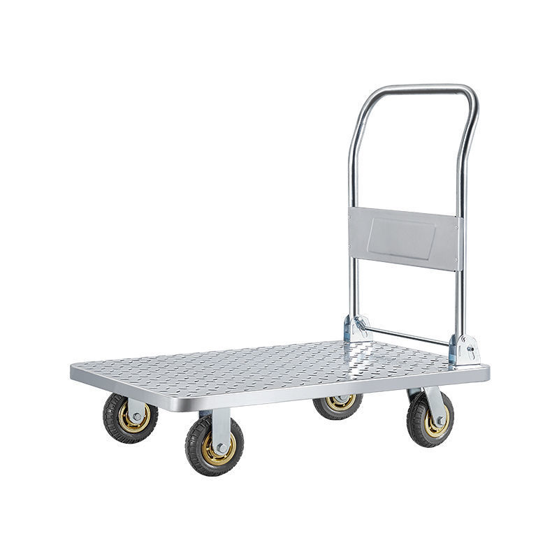 科威顿加厚钢板平板车家用手推车拉货折叠小拉车轻便搬运四轮小拖车