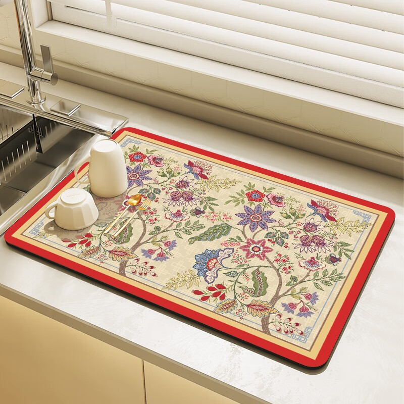 钟爱一生(cherishes life)厨房沥水垫硅藻泥吸水餐桌垫美式餐具水杯碗