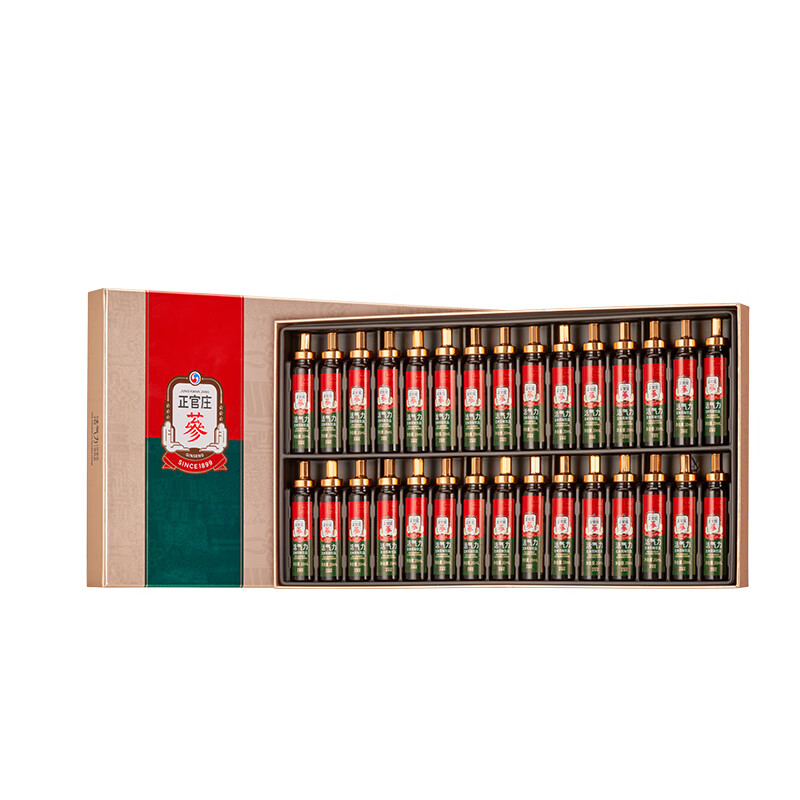 正官庄韩国进口红参液人参口服液活气力红参风味饮品600ml(20ml*30瓶)