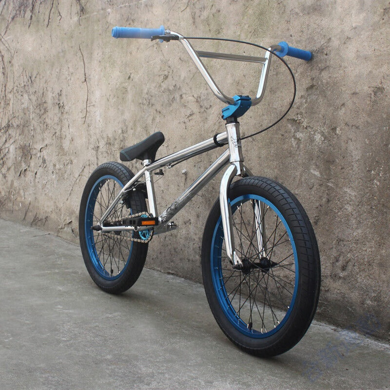 20寸crmo特技电镀银小轮街攀bmx单车男女学生式街车freesty