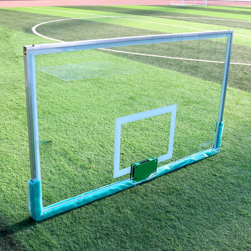 博森特室外戶外標(biāo)準(zhǔn)籃球板框鋼化玻璃籃板籃球架藍(lán)板 鋼化籃板1點0厚 無籃圈