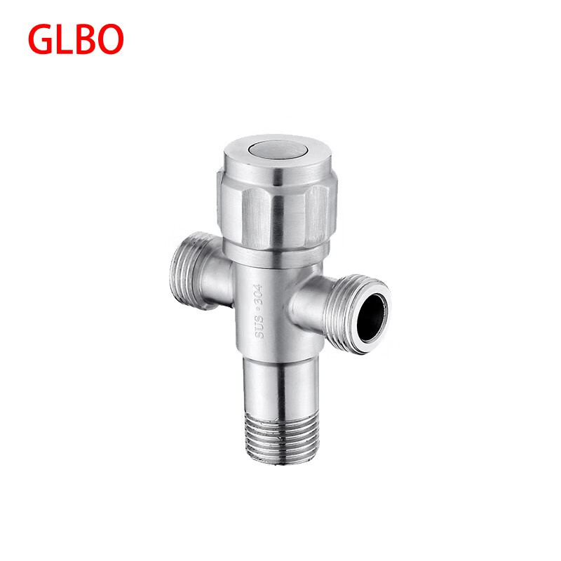 glbo 304不锈钢双出水角阀三通四分通用一进两出止水阀加厚 标准款