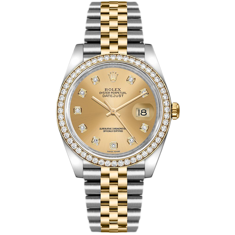 【二手95新】劳力士日志型18k黄金钢镶钻自动机械男表116243二手手表