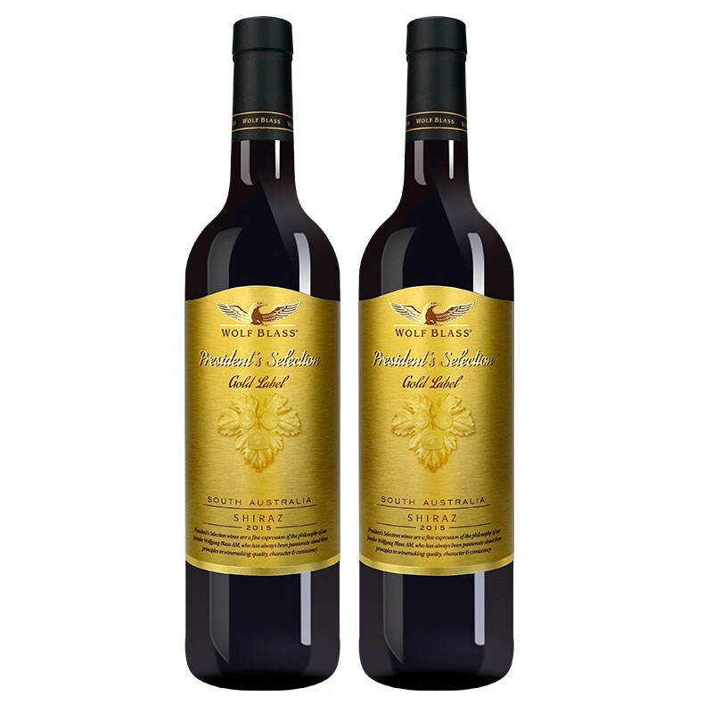 纷赋红酒 澳洲干红葡萄酒 总统精选金标SHIRAZ设拉子西拉 双支红酒（750ml*2）