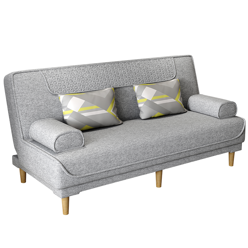 品上凯迪斯 多功能可折叠沙发床两用懒人简易可拆洗出租房多功能沙发床客厅沙发小户型现代简约北欧科技布艺 烟灰麻布 (云绣海绵款)可拆洗1.8米长(2扶手2腰枕)