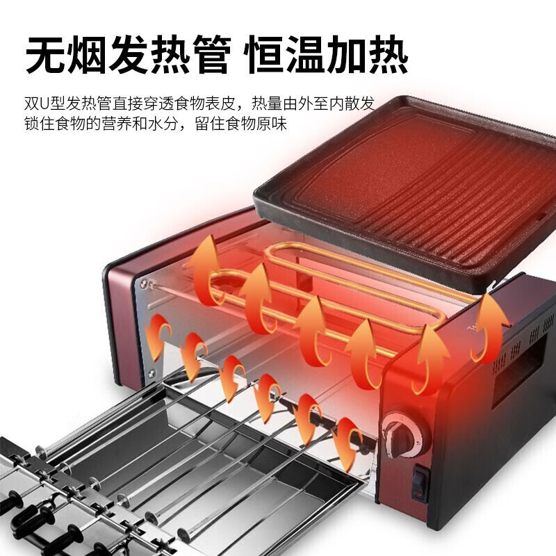 techwood自动旋转烤串机电烧烤炉没有看到火锅怎么加热？