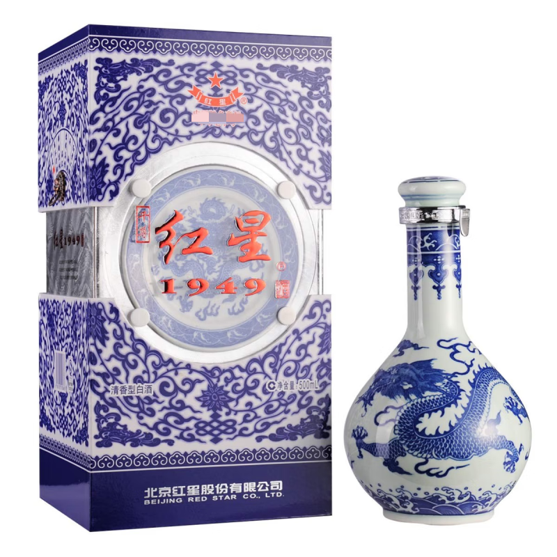 红星北京红星酒二锅头50度清香型红星1949千尊高度礼盒装白酒收藏送礼