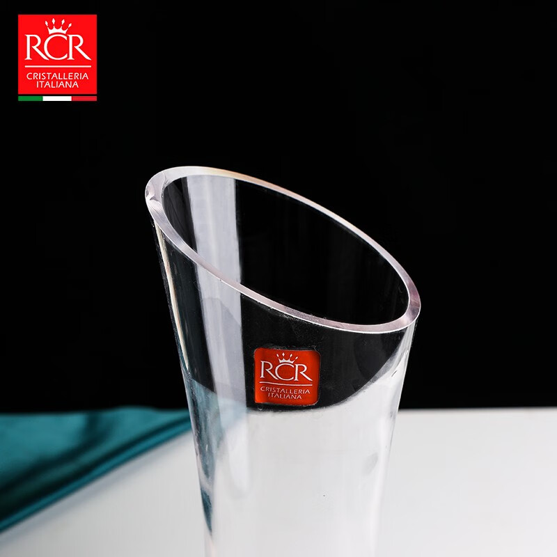 RCR意大利进口水晶红酒杯套装家用轻奢高级感葡萄酒高脚杯乔迁礼物 斜口醒酒器+高脚杯 463ml 6只