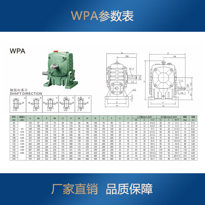 机涡轮立式齿轮wpo减速器带电机小型减速箱一体 40型号--入轴直径12