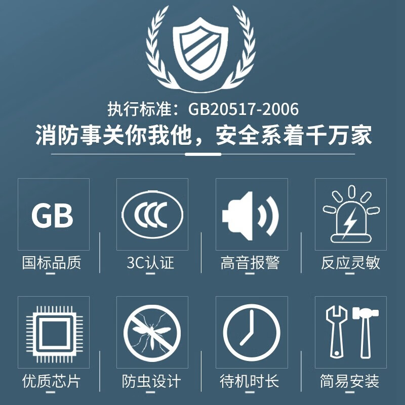 立可安物联网烟雾报警器WiFi烟感报警器商用家用手机远程电话通知报警 烟雾报警器（经济款）
