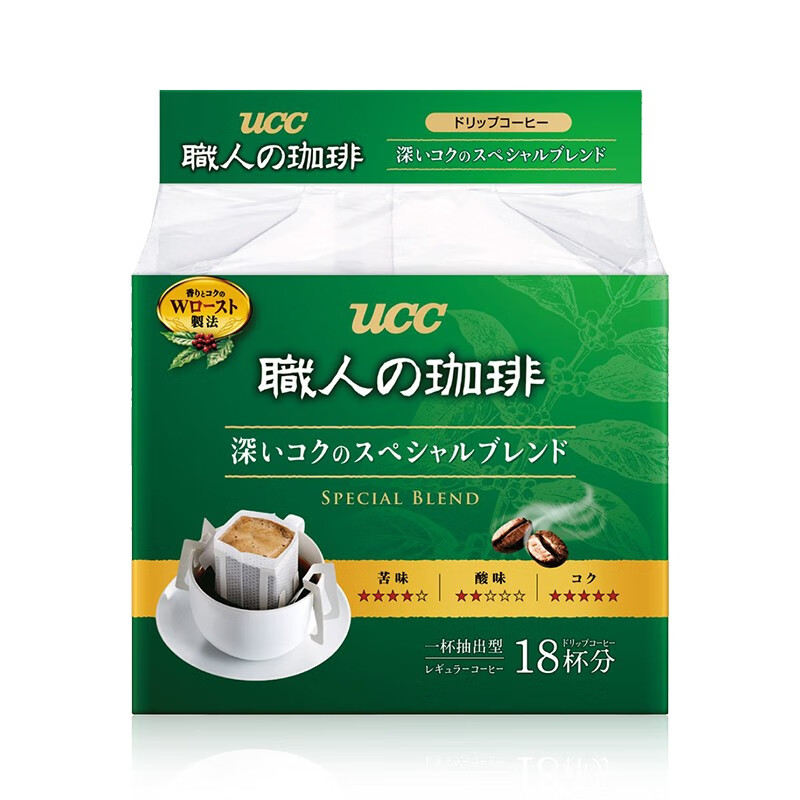 UCC 挂耳咖啡滴滤式职人咖啡(深厚浓郁)7g*18p