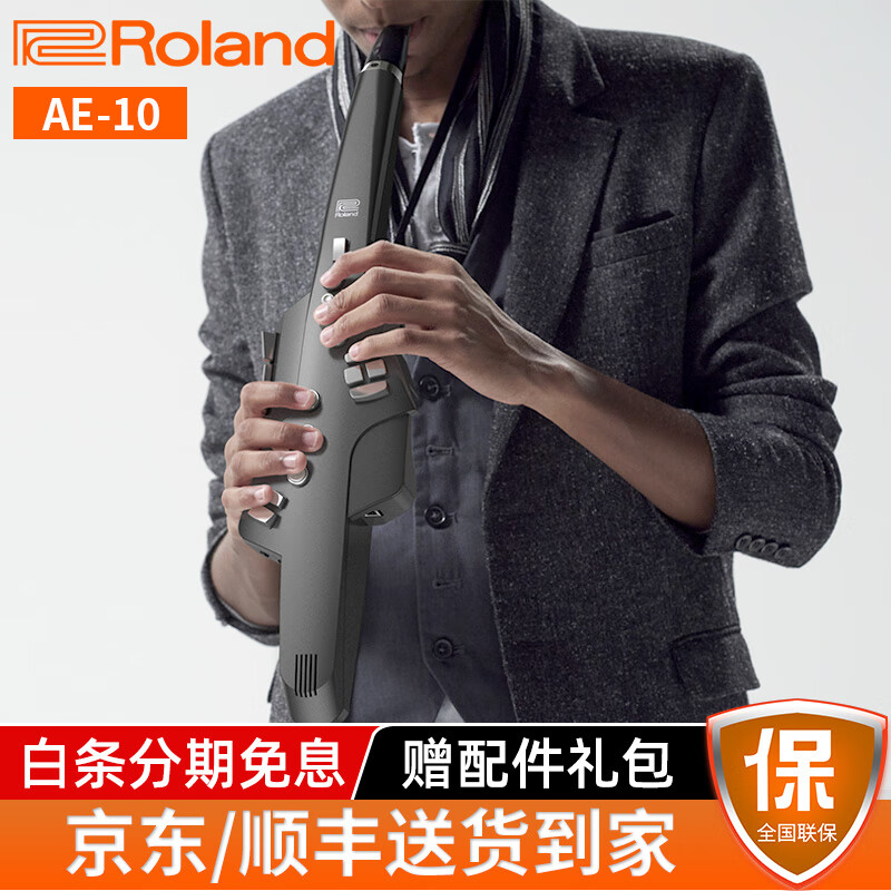 Roland罗兰电吹管AE01/AE05/AE10 电子吹管萨克斯风 初学者电子管吹奏乐器 AE10黑色(Aerophone)+配件礼包
