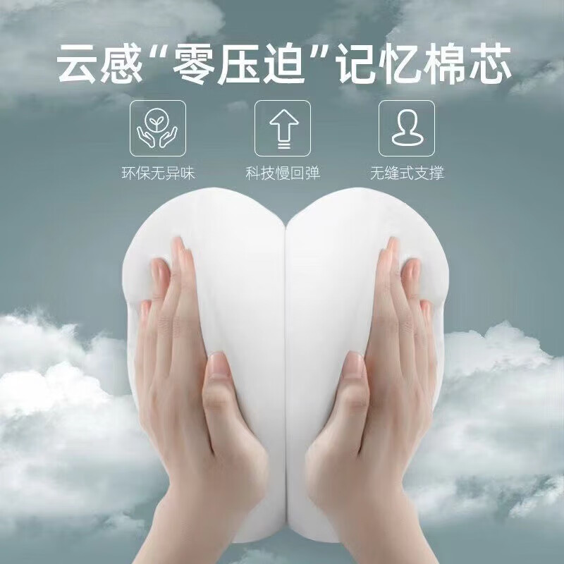 汽车腰靠头枕车用护颈枕四季通用车载靠垫靠背垫腰垫记忆棉X 黑色【单个护颈枕】