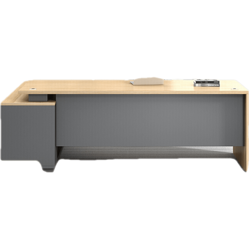 龙案 老板桌办公桌椅组合经理桌总裁桌子简约现代办公室家具大班台单人桌实木大板 1.6米老板桌