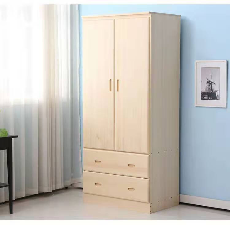 织季松木衣柜简约成人实木两门柜双开门衣橱卧室整体 a格局160*68*40