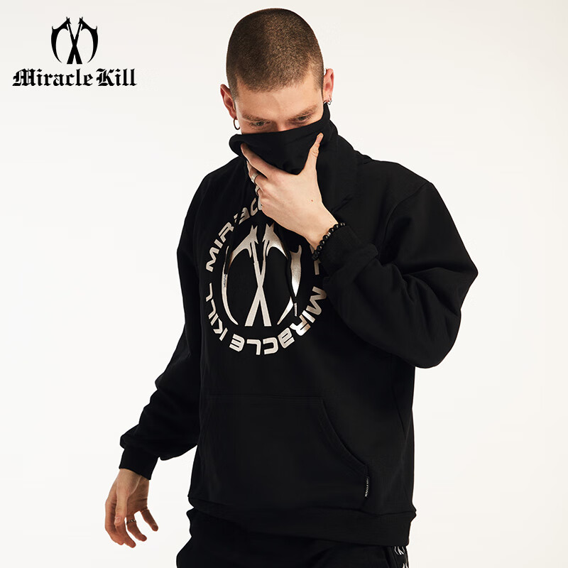 miracle kill卫衣男双刀logo经典印花秋季宽松休闲潮牌简约风套头男女