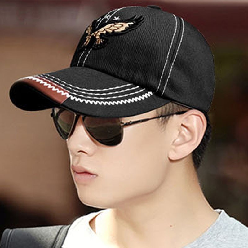 雷敦堡 男士帅气鸭舌帽男款刺绣老鹰时尚装饰遮阳帽 户外登山垂钓运动