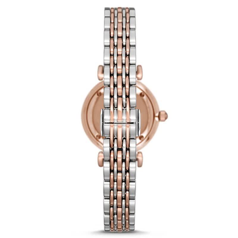 EMPORIO ARMANI 阿玛尼玫瑰小圆盘镶钻生日520情人节礼物送女友电子女表名表 【28MM】香槟金钢带 AR11223