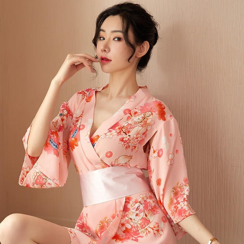 情趣内衣复古印花和服情趣睡衣衣袖性感束腰制服诱惑 情趣内衣