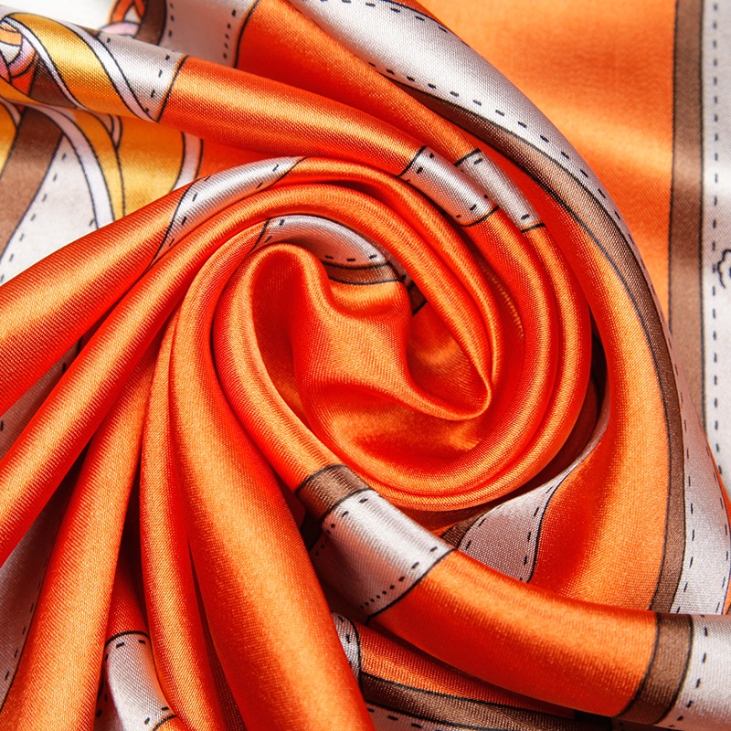 达芬奇密码 春秋季薄款大方巾女韩国百搭丝巾空姐领巾外搭防晒 饰带 桔色