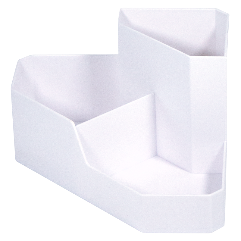 金得利4格筆筒收納盒多功能高顏值兒童小學(xué)生文具辦公桌面收納宿舍辦公用品筆桶分類儲物盒子象牙白SN134