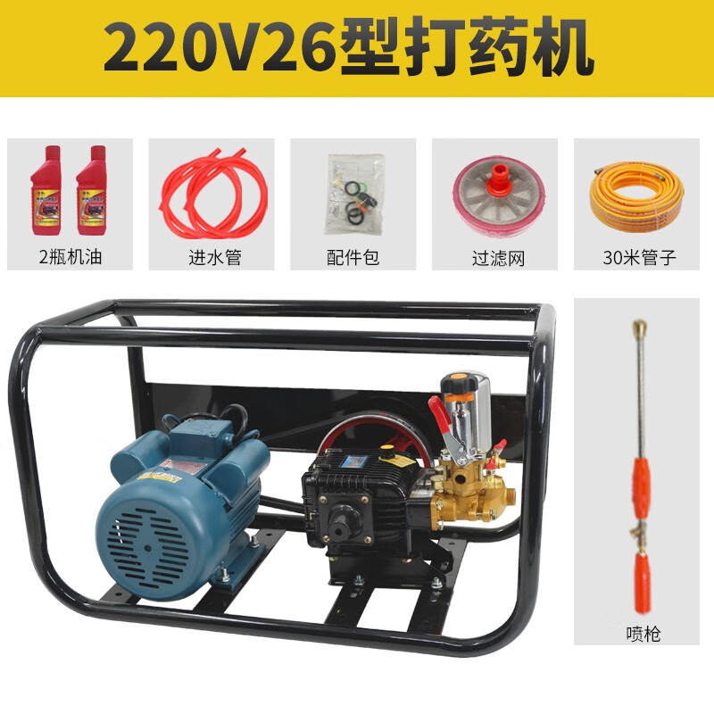 大登电动打药机220v农用高压喷雾器喷药园林果树打药泵打农药喷雾泵