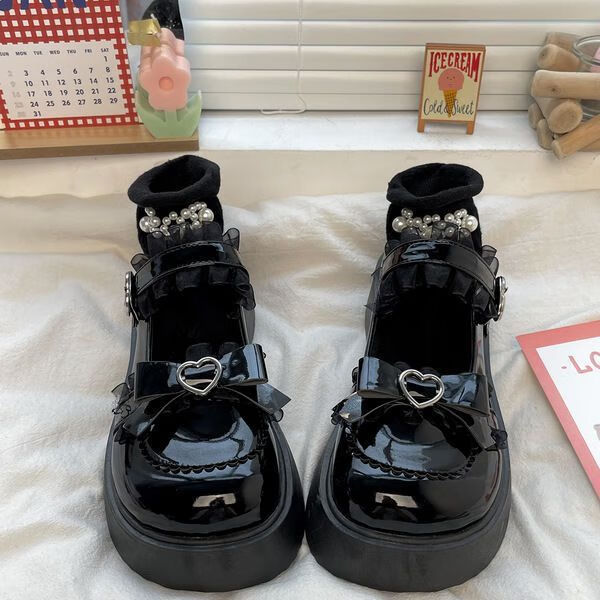 索涉(suoshe)日系jk大头鞋厚底圆头玛丽珍鞋日系jk可爱学生公主萝莉