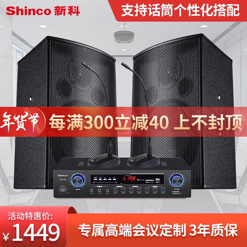 新科（Shinco）K30会议室音响系统套装家庭影院ktv功放组合蓝牙音箱壁挂家用舞台卡拉ok设备 12寸套装