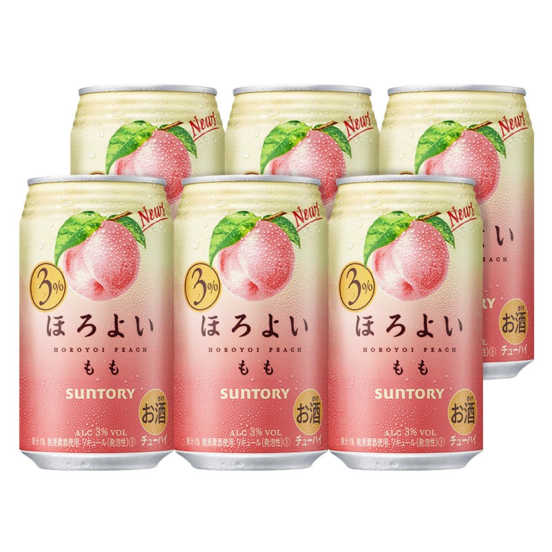 和乐怡horoyoi预调酒网红酒鸡尾酒果酒日本进口 白桃味6罐装