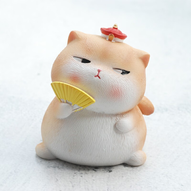 礼香馨可爱宫廷猫咪摆件 国潮古风树脂工艺品桌面车载摆件装饰生日