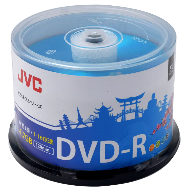 JVC/ΰ DVD-R ӣ칫ϵ164.7G/¼̿հ׹̿¼Ƭ/ Ͱװ50Ƭ207.5Ԫ5(41.5Ԫ/)