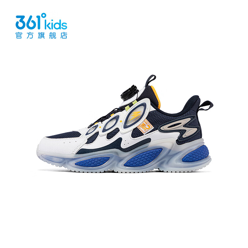 361°【商城同款】童鞋男童休闲鞋年春季新款中大童运动鞋 361度白/光普蓝色/欧灰色 35