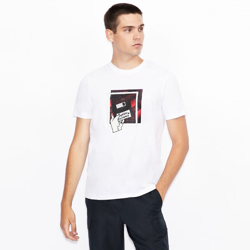 ARMANI EXCHANGE阿玛尼AX奢侈品男士T恤衫 6HZTFH-ZJH4Z WHITE-1100白色 S