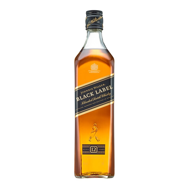 【官方旗舰店】尊尼获加(Johnnie Walker)洋酒 黑方 黑牌 苏格兰进口威士忌500ml