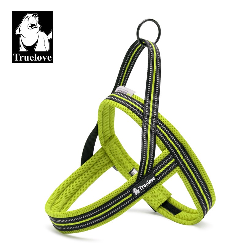 式胸背带轻便透气小中大型犬金毛泰迪用品狗绳 荧光绿 m【胸围62-72cm