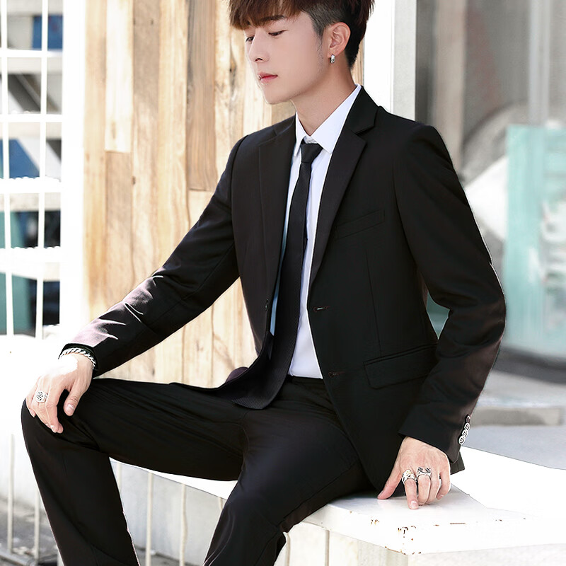 藏熙全套面试正装男西装套装大学生士学生装毕业成人礼西服外套休闲秋