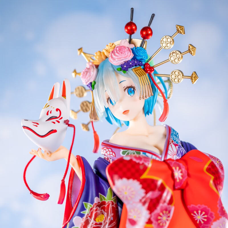 逸漫行动漫从零开始的异世界生活和服蕾姆花魁手办道中ver带面具 和服