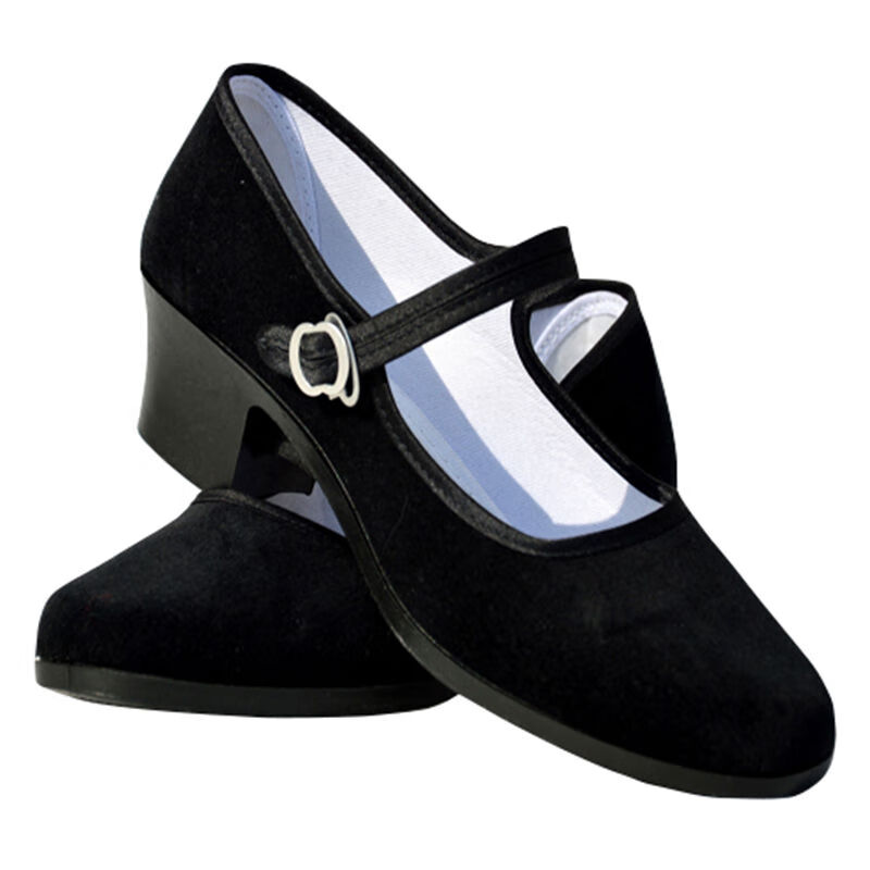 布鞋女鞋高跟一带广场舞蹈鞋工作礼仪鞋