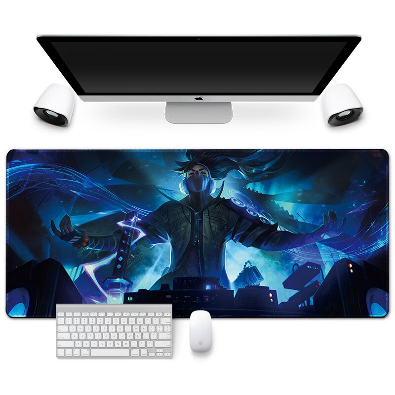 二次元锁边键盘垫定制订做防滑男长款电脑办公桌面垫 真实伤害亚索