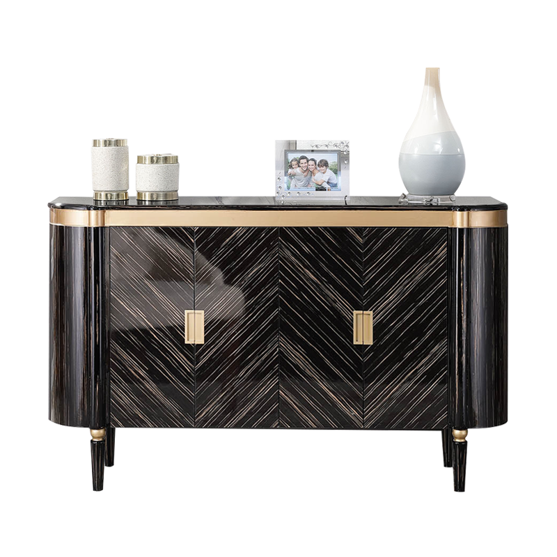 初岛 玄关柜轻奢风鞋柜客厅断隔厅柜北欧餐边柜现代简约进门间厅柜 1.2米亮光烤漆圆弧柜 整装  框架结构