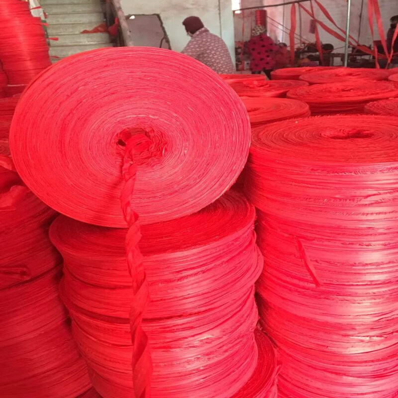 日锵布条红色花色拉枝打包尼龙捆绑绳打包带园林捆土球果树帆布腰带草