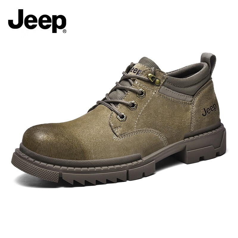 Jeep吉普 男鞋休闲鞋英伦男士大头皮鞋 JDJ03220800P 卡其色42378.00元