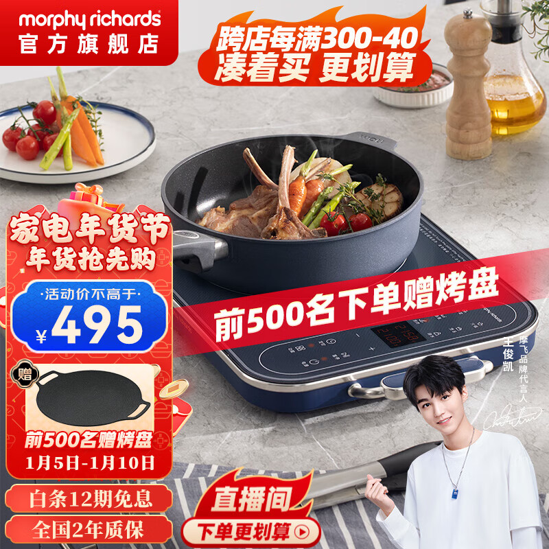 摩飞电器（Morphyrichards） 电磁炉家用大功率2100W匀火加热爆炒十档火力MR8900 MR8900蓝色