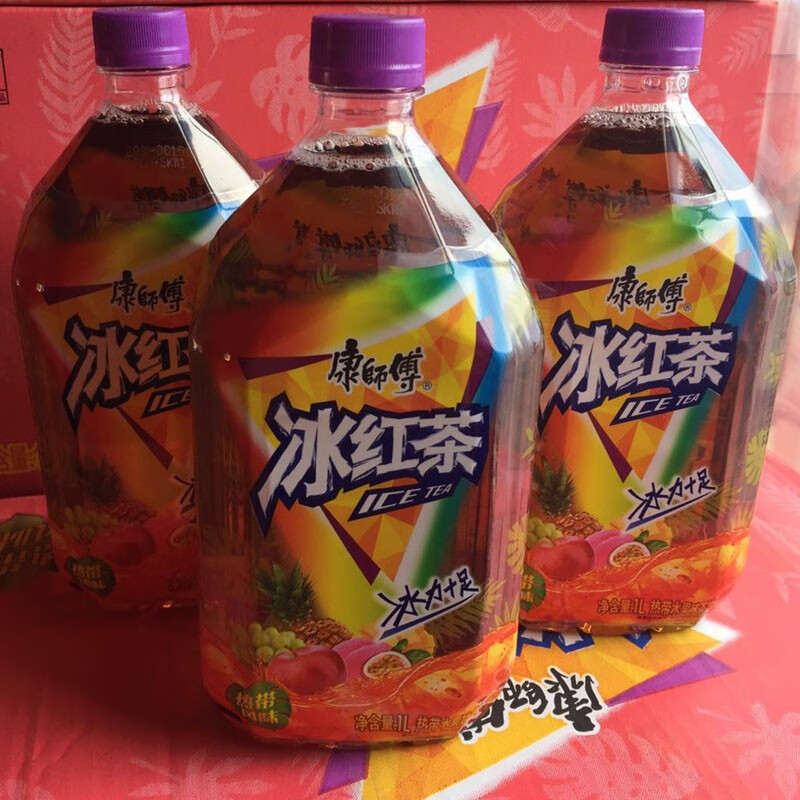 康师傅热带风味冰红茶 冰绿茶 劲凉口味 1升*8瓶 热带风味8瓶