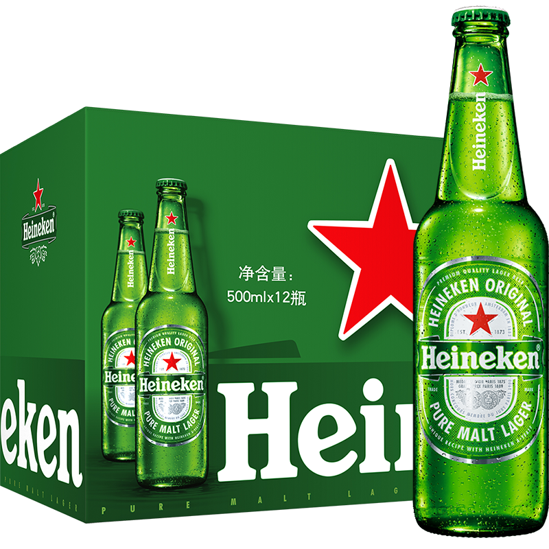 Heineken 喜力 经典啤酒 500ml*12瓶