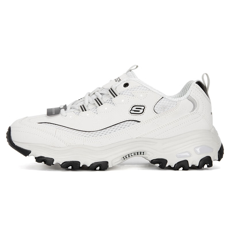 斯凯奇（Skechers）男鞋夏季2025新款熊猫鞋透气网面休闲鞋厚底增高老爹鞋运动鞋 894193-LTGY 43