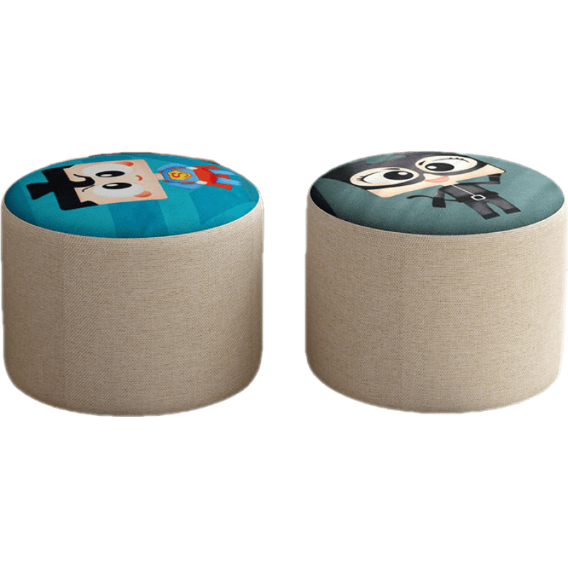 醉季 换鞋凳家用创意可爱门口客厅网红小板凳小椅子矮凳穿鞋圆凳子 超人+猫女